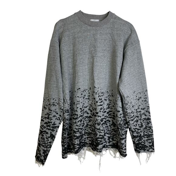 Revolve John Elliott Sweatshirt Mens Size 2 Gray Burnout Mock Neck Destroyed - Picture 1 of 9